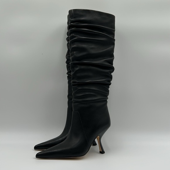 Michael Kors Luna Black Leather Slouch Boots | Women’s Size 6M | New with Box - Picture 4 of 12